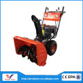 Hand propelled snow broom sweeper